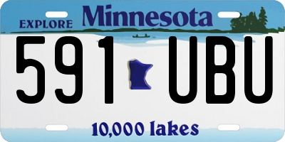 MN license plate 591UBU