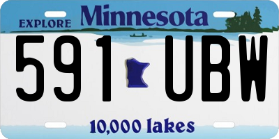 MN license plate 591UBW