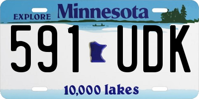 MN license plate 591UDK