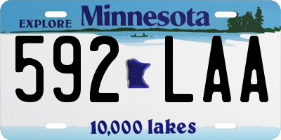 MN license plate 592LAA