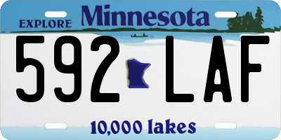 MN license plate 592LAF