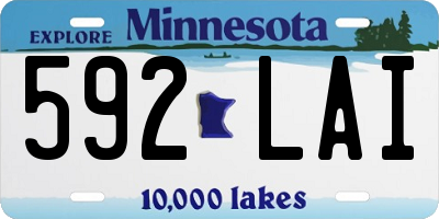 MN license plate 592LAI