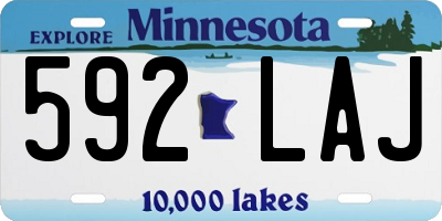 MN license plate 592LAJ