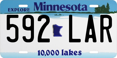 MN license plate 592LAR