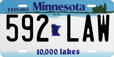 MN license plate 592LAW