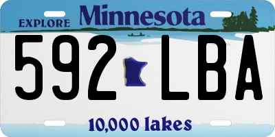 MN license plate 592LBA