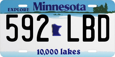 MN license plate 592LBD