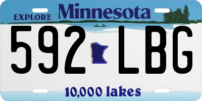MN license plate 592LBG