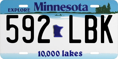 MN license plate 592LBK