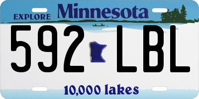 MN license plate 592LBL
