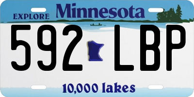 MN license plate 592LBP