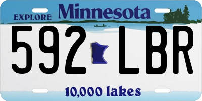 MN license plate 592LBR