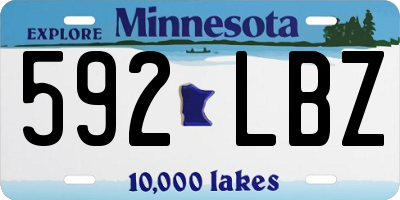 MN license plate 592LBZ