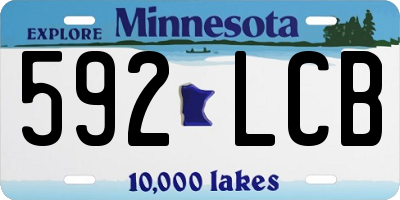 MN license plate 592LCB