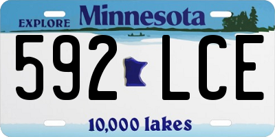 MN license plate 592LCE