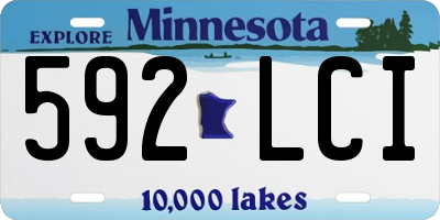 MN license plate 592LCI