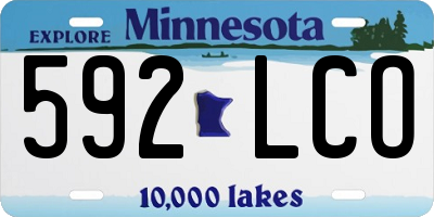 MN license plate 592LCO