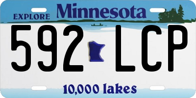 MN license plate 592LCP