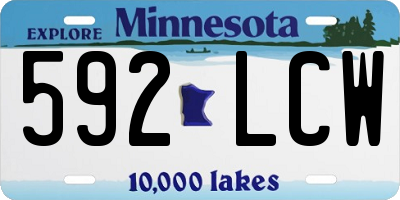 MN license plate 592LCW