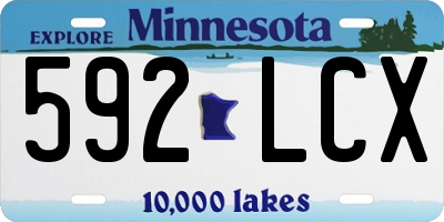 MN license plate 592LCX