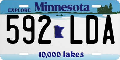 MN license plate 592LDA