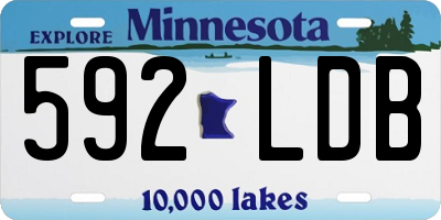 MN license plate 592LDB