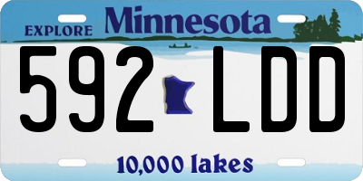 MN license plate 592LDD