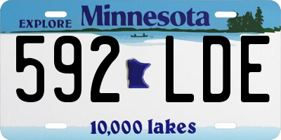 MN license plate 592LDE