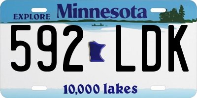 MN license plate 592LDK