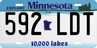 MN license plate 592LDT
