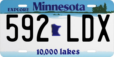 MN license plate 592LDX