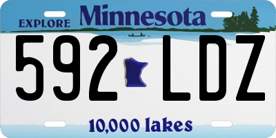 MN license plate 592LDZ