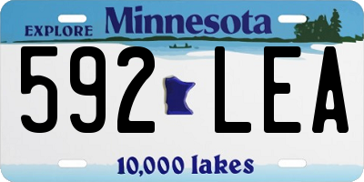 MN license plate 592LEA