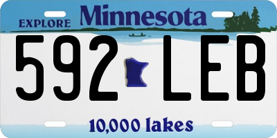 MN license plate 592LEB