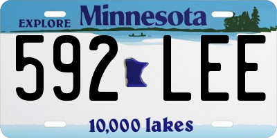 MN license plate 592LEE