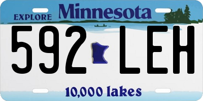 MN license plate 592LEH