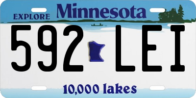 MN license plate 592LEI