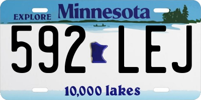 MN license plate 592LEJ