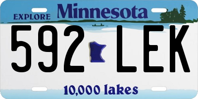 MN license plate 592LEK