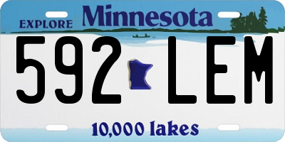 MN license plate 592LEM