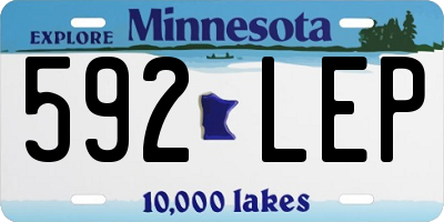 MN license plate 592LEP