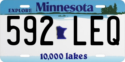 MN license plate 592LEQ