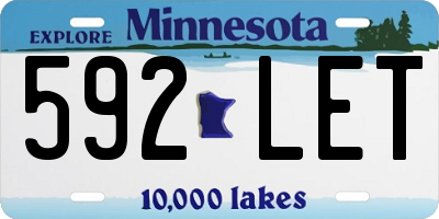 MN license plate 592LET