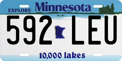 MN license plate 592LEU