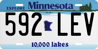 MN license plate 592LEV