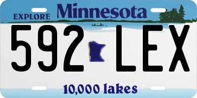 MN license plate 592LEX