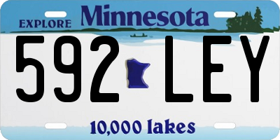 MN license plate 592LEY