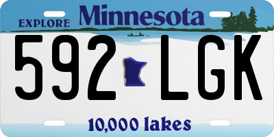 MN license plate 592LGK