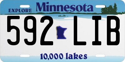 MN license plate 592LIB