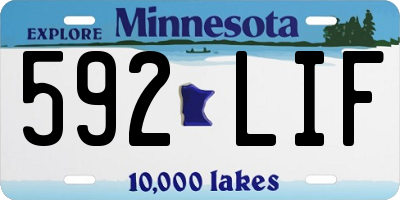 MN license plate 592LIF